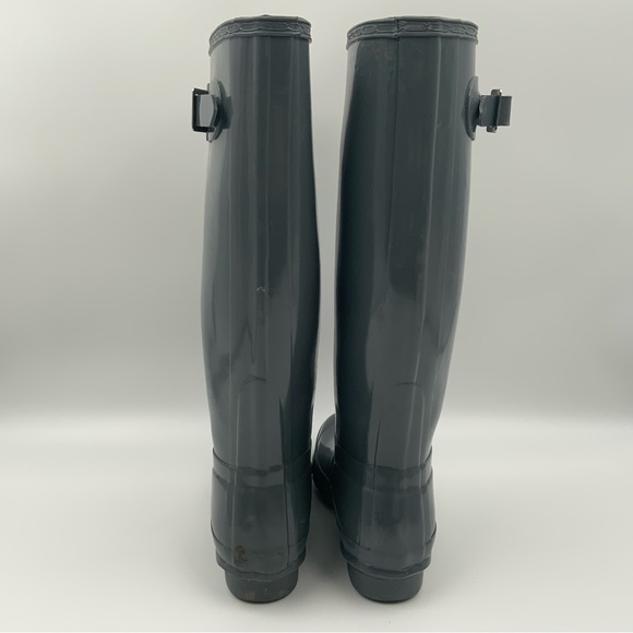 Hunter Women’s Original Gloss Tall Classic Waterproof Gray Rain Boots US Size 5. - Picture 8 of 11